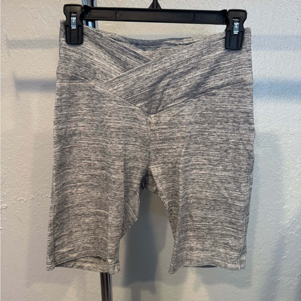 Pink grey cotton biker shorts